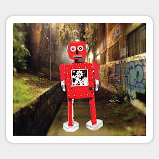 Red Robot Sticker